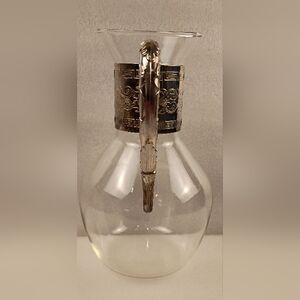 Elegant Glass Carafe with Silver Accents